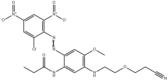 N-[2-[(2-chloro-4,6-dinitrophenyl)azo]-5-[[2-(2-cyanoethoxy)ethyl]amino]-4-methoxyphenyl]propionamide Structure