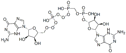 [[[(2R,3S,4R,5R)-5-(2-amino-6-oxo-3H-purin-9-yl)-3,4-dihydroxyoxolan-2-yl]methoxy-hydroxyphosphoryl]oxy-hydroxyphosphoryl] [(2R,3S,4R,5R)-5-(2-amino-6-oxo-3H-purin-9-yl)-3,4-dihydroxyoxolan-2-yl]methyl hydrogen phosphate 구조식 이미지