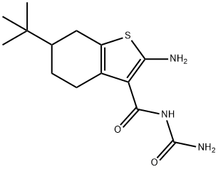 2-AMINO-N-(AMINOCARBONYL)-6-TERT-BUTYL-4,5,6,7-TETRAHYDRO-1-BENZOTHIOPHENE-3-CARBOXAMIDE 구조식 이미지
