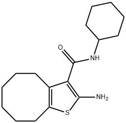 2-AMINO-N-CYCLOHEXYL-4,5,6,7,8,9-HEXAHYDROCYCLOOCTA[B]THIOPHENE-3-CARBOXAMIDE 구조식 이미지