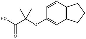 2-(2,3-DIHYDRO-1H-INDEN-5-YLOXY)-2-METHYLPROPANOIC ACID 구조식 이미지