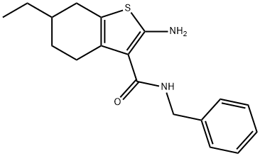 2-AMINO-N-BENZYL-6-ETHYL-4,5,6,7-TETRAHYDRO-1-BENZOTHIOPHENE-3-CARBOXAMIDE Structure