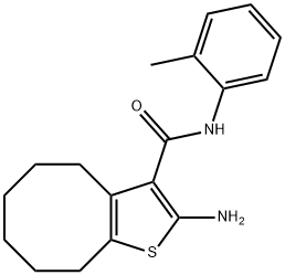 2-AMINO-N-(2-METHYLPHENYL)-4,5,6,7,8,9-HEXAHYDROCYCLOOCTA[B]THIOPHENE-3-CARBOXAMIDE 구조식 이미지