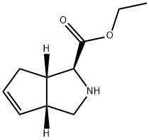 Cyclopenta[c]pyrrole-1-carboxylic acid, 1,2,3,3a,6,6a-hexahydro-, ethyl ester, (1S,3aR,6aS)- (9CI) Structure