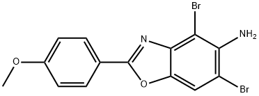 4,6-DIBROMO-2-(4-METHOXYPHENYL)-1,3-BENZOXAZOL-5-AMINE 구조식 이미지