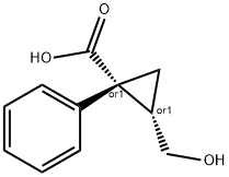(1R,2S)-2-(Hydroxymethyl)-1-phenylcyclopropanecarboxylic acid Structure