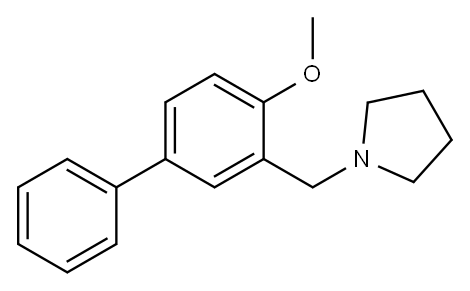 3-Pyrrolidino-N-methyl-4-methoxybiphenyl 구조식 이미지