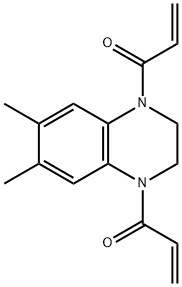 1,4-디아크릴로일-1,2,3,4-테트라히드로-6,7-디메틸퀴녹살린 구조식 이미지