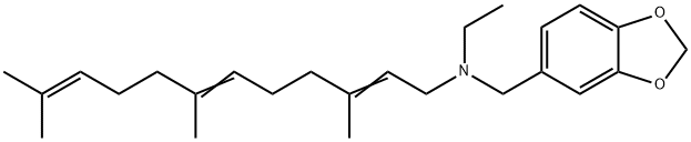 N-Ethyl-N-(3,7,11-trimethyl-2,6,10-dodecatrienyl)-1,3-benzodioxole-5-methanamine 구조식 이미지