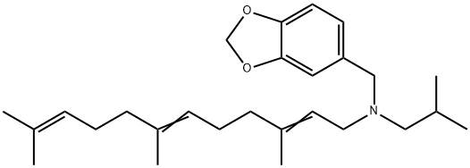 N-(2-Methylpropyl)-N-(3,7,11-trimethyl-2,6,10-dodecatrienyl)-1,3-benzodioxole-5-methanamine 구조식 이미지