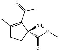 2-Cyclopentene-1-carboxylicacid,2-acetyl-1-amino-3-methyl-,methylester, Structure