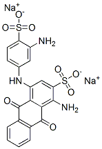 disodium 1-amino-4-(3-amino-4-sulphonatoanilino)-9,10-dihydro-9,10-dioxoanthracene-2-sulphonate Structure