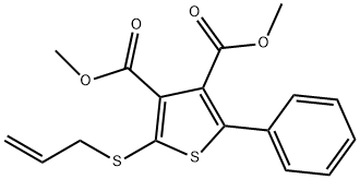 2-페닐-5-(2-프로페닐티오)-3,4-티오펜디카르복실산디메틸에스테르 구조식 이미지