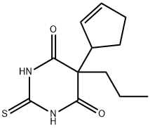 5-(2-Cyclopentenyl)-2,3-dihydro-5-propyl-2-thioxo-4,6(1H,5H)-pyrimidinedione 구조식 이미지