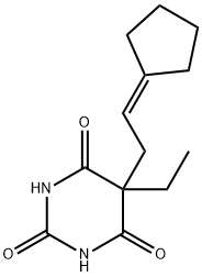 5-(2-사이클로펜틸리덴에틸)-5-에틸바르비투르산 구조식 이미지