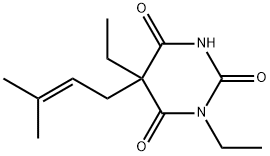 1,5-Diethyl-5-(3-methyl-2-butenyl)barbituric acid 구조식 이미지