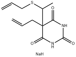 5-Allyl-5-[1-(allylthio)ethyl]-2-sodiooxy-4,6(1H,5H)-pyrimidinedione 구조식 이미지