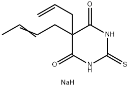 5-Allyl-5-(2-butenyl)-2-sodiothio-4,6(1H,5H)-pyrimidinedione Structure