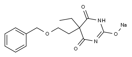 5-(2-Benzyloxyethyl)-5-ethyl-2-sodiooxy-4,6(1H,5H)-pyrimidinedione 구조식 이미지
