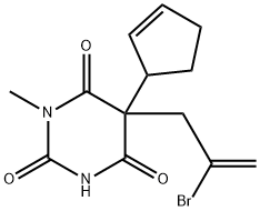 1-Methyl-5-(2-bromo-2-propenyl)-5-(2-cyclopentenyl)barbituric acid 구조식 이미지