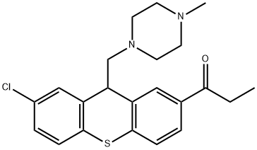 7-Chloro-9-[(4-methylpiperazino)methyl]-2-(propionyl)-9H-thioxanthene 구조식 이미지