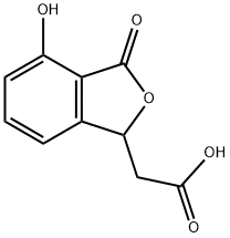 1,3-Dihydro-4-hydroxy-3-oxoisobenzofuran-1-acetic acid 구조식 이미지