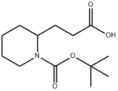 2-(2-Carboxyethyl)piperidine-1-carboxylic acid tert-butyl ester 구조식 이미지