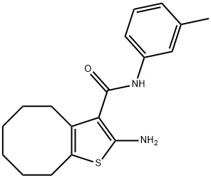 2-AMINO-N-(3-METHYLPHENYL)-4,5,6,7,8,9-HEXAHYDROCYCLOOCTA[B]THIOPHENE-3-CARBOXAMIDE 구조식 이미지