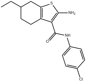 2-AMINO-N-(4-CHLOROPHENYL)-6-ETHYL-4,5,6,7-TETRAHYDRO-1-BENZOTHIOPHENE-3-CARBOXAMIDE Structure