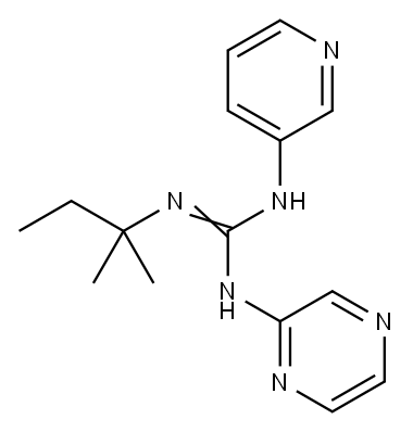 1-tert-Pentyl-2-(2-pyrazinyl)-3-(3-pyridyl)guanidine 구조식 이미지