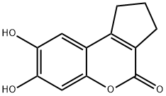 Cyclopenta[c][1]benzopyran-4(1H)-one, 2,3-dihydro-7,8-dihydroxy- (9CI) Structure