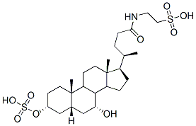 2-[[(3a,5b,7a)-7-hydroxy-24-oxo-3-(sulfooxy)cholan-24-yl]amino]-ethanesulfonic acid 구조식 이미지