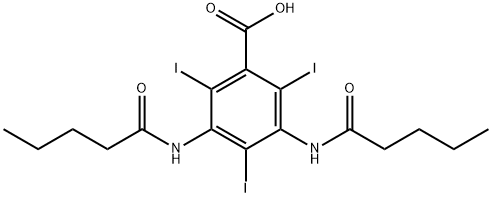 3,5-Bis(valerylamino)-2,4,6-triiodobenzoic acid Structure