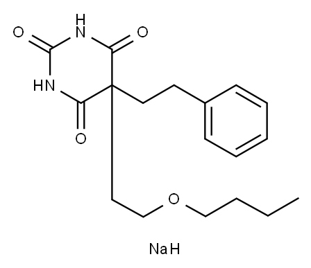 5-(2-Butoxyethyl)-5-phenethyl-2-sodiooxy-4,6(1H,5H)-pyrimidinedione 구조식 이미지
