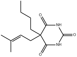 5-Butyl-5-(3-methyl-2-butenyl)-2,4,6(1H,3H,5H)-pyrimidinetrione Structure