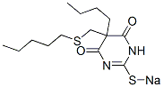5-Butyl-5-(pentylthiomethyl)-2-sodiothio-4,6(1H,5H)-pyrimidinedione 구조식 이미지