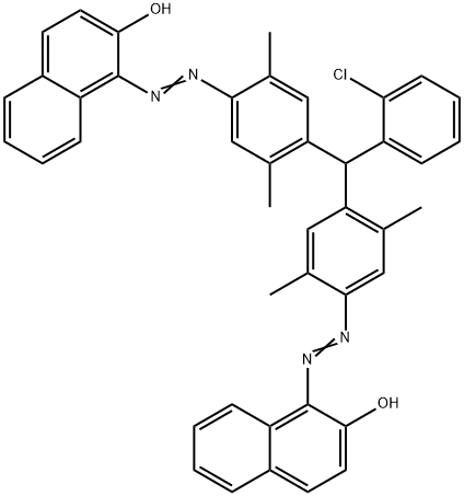 1,1'-[[(2-chlorophenyl)methylene]bis[(2,5-dimethyl-4,1-phenylene)azo]]bis(2-naphthol) 구조식 이미지