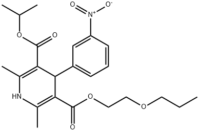 isopropyl 2-propoxyethyl 1,4-dihydro-2,6-dimethyl-4-(3-nitrophenyl)pyridine-3,5-dicarboxylate Structure