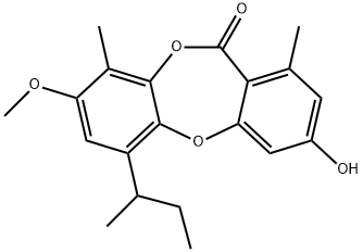 3-Hydroxy-8-methoxy-1,9-dimethyl-6-(1-methylpropyl)-11H-dibenzo[b,e][1,4]dioxepin-11-one Structure