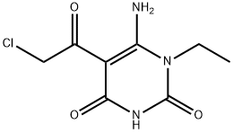 6-AMINO-5-(CHLOROACETYL)-1-ETHYLPYRIMIDINE-2,4(1H,3H)-DIONE 구조식 이미지