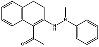 1-Acetyl-3,4-dihydro-2-(2-methyl-2-phenylhydrazino)naphthalene 구조식 이미지