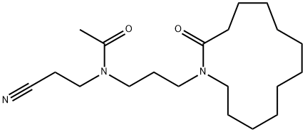 N-(2-Cyanoethyl)-N-[3-(2-oxoazacyclotridecan-1-yl)propyl]acetamide 구조식 이미지