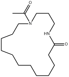 13-Aza-13-acetyl-16-aminohexadecanoic acid lactam 구조식 이미지