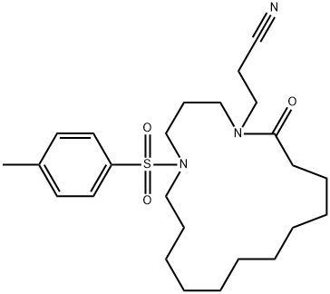 13-Aza-13-tosyl-16-[(2-cyanoethyl)amino]hexadecanoic acid lactam Structure