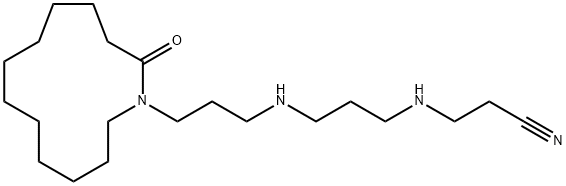 12-[(10-Cyano-4,8-diazadecan-1-yl)amino]dodecanoic acid lactam 구조식 이미지