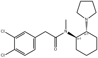 trans-(-3,4-Dichloro-N-methyl-N-[2-(1-pyrrolidinyl)cyclohexyl]benzeneacetamidehydrochloride Structure