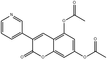 5,7-Diacetoxy-3-(3-pyridyl)-2H-1-benzopyran-2-one 구조식 이미지