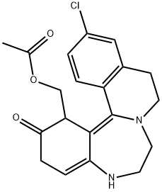5,9,10,14b-Tetrahydro-2-chloro-5-(hydroxymethyl)isoquino[2,1-d][1,4]benzodiazepin-6(7H)-one acetate 구조식 이미지