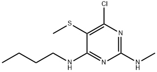 N~4~-butyl-6-chloro-N~2~-methyl-5-(methylsulfanyl)-2,4-pyrimidinediamine 구조식 이미지