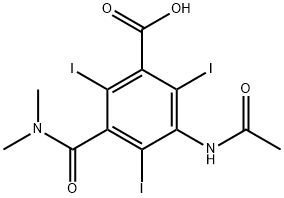 5-Acetylamino-N,N-dimethyl-2,4,6-triiodoisophthalamic acid 구조식 이미지